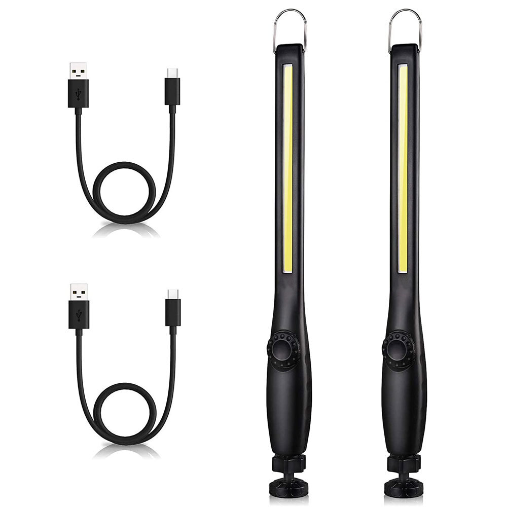 2PCS Bright Work Light Rechargeable COB LED Workshop Workbench Magnetic Mechanic