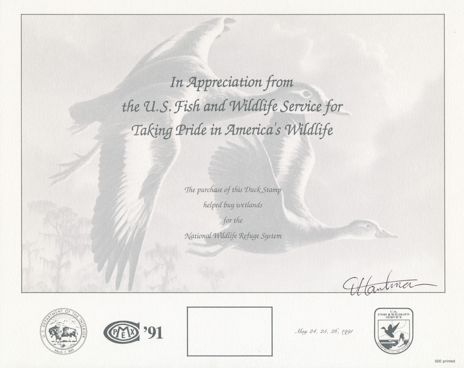 2 Duck Stamps & 23 U.S. Fish & Wildlife Appreciation Souvenir Cards 1975-1997 US