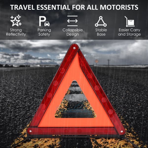 3-PACK Safety Triangles DOT Approved Warning Triangles Enmergency Reflector