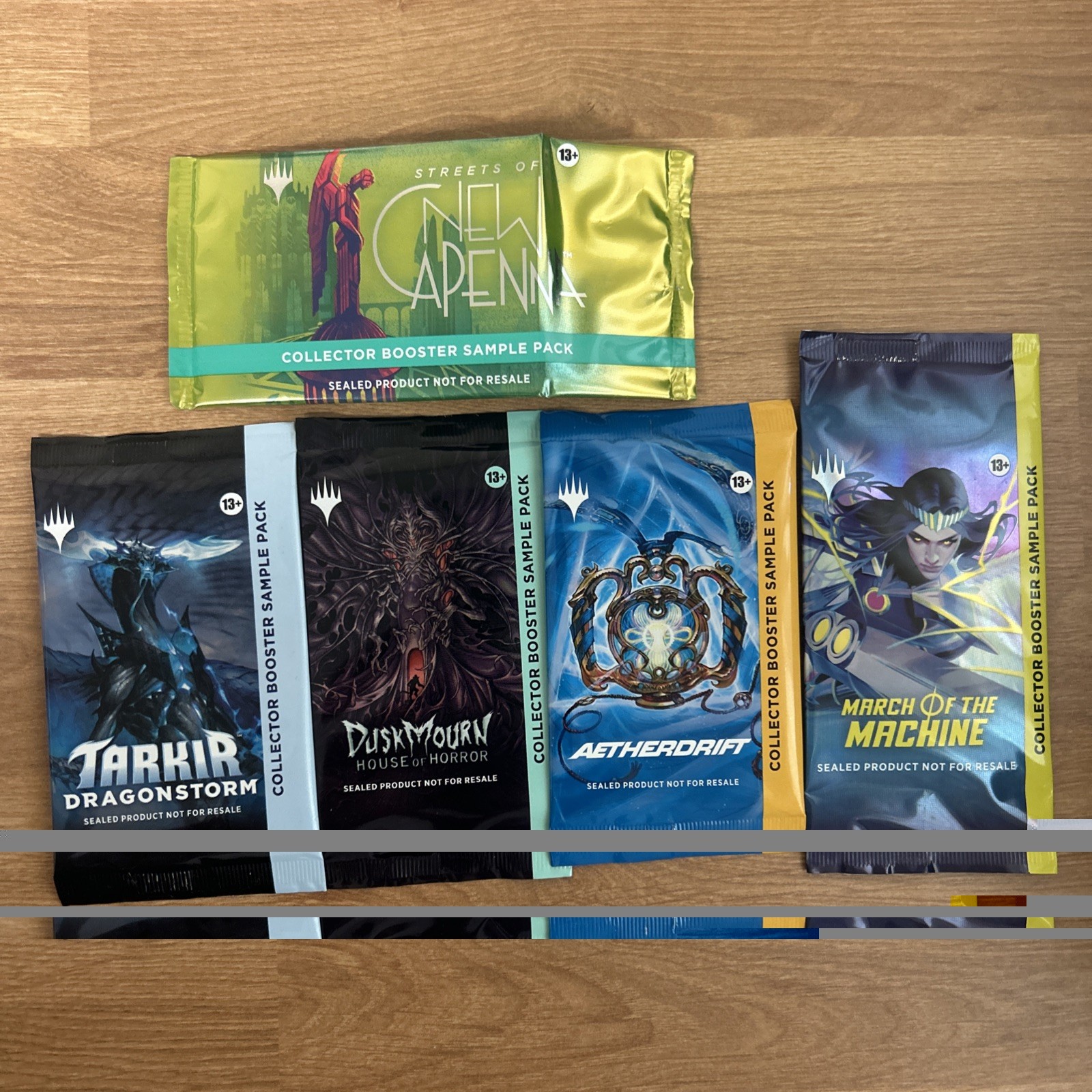 5x MTG Collector Sample Booster Pack Lot - Tarkir Duskmourne Aetherdrift Mom Nc