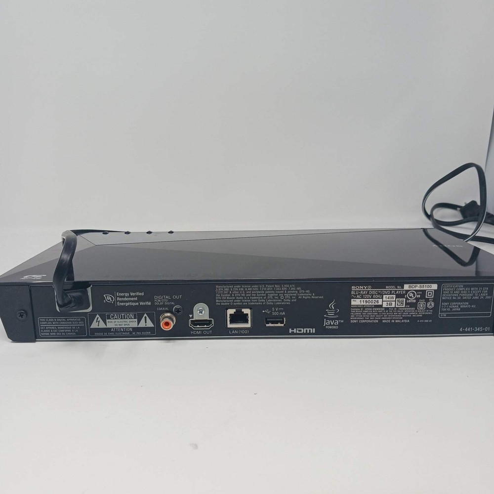 Sony BDP-S5100 Blu-ray/DVD Player BDP-S5100