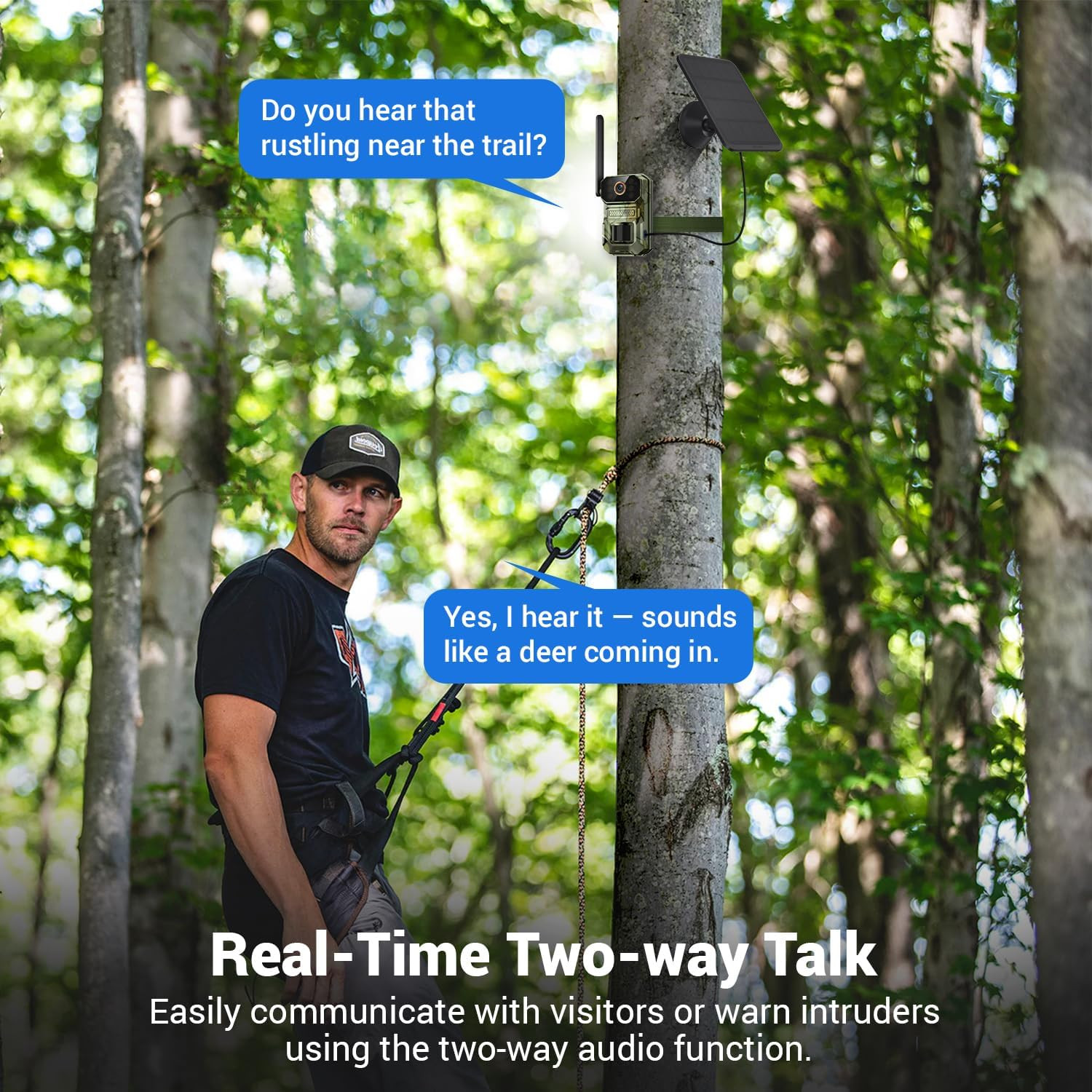 4G LTE Cellular Trail Camera with Solar Panel, 1080P Full HD Game Cameras, Live