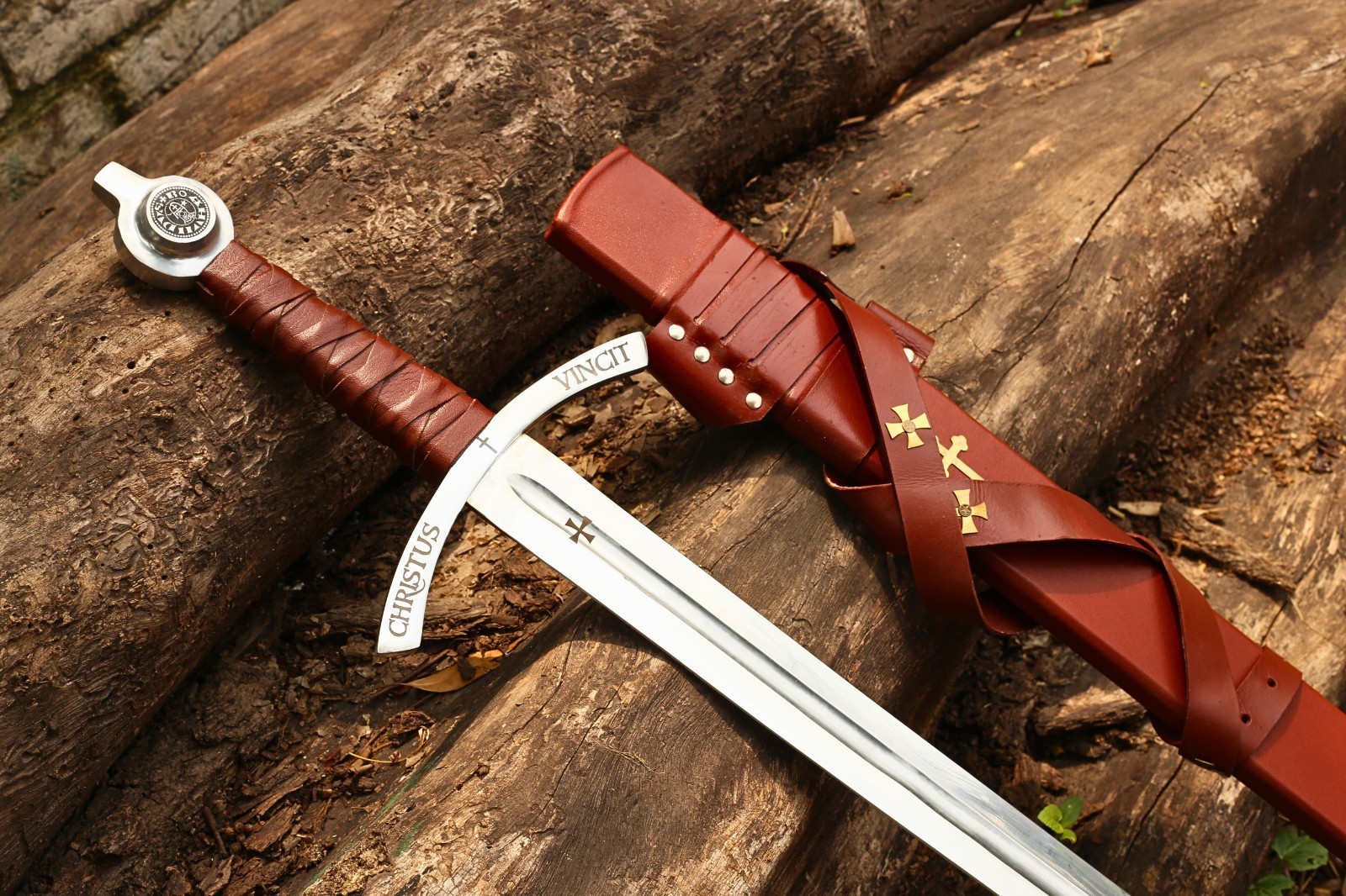 Hand-forged Knights Templar Sword Set — display, cosplay, best gift for him.