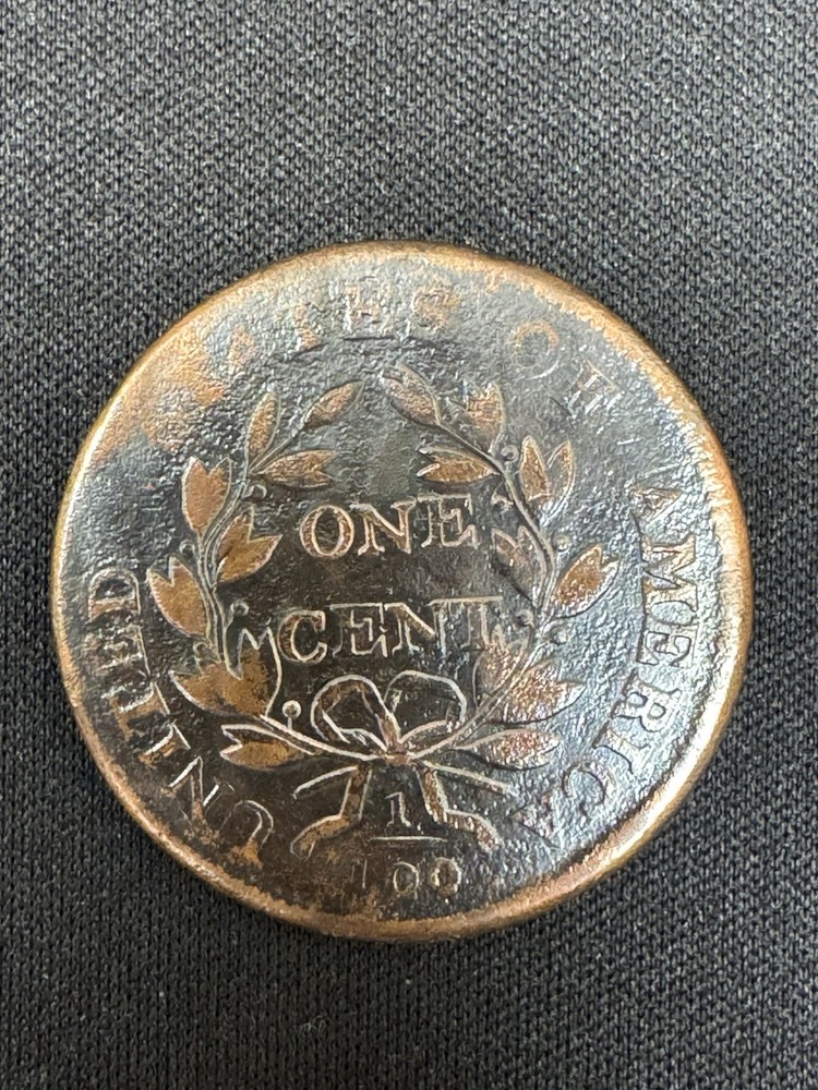 1807 Small Fraction Draped Bust Copper Large Cent 1C - Cleaned
