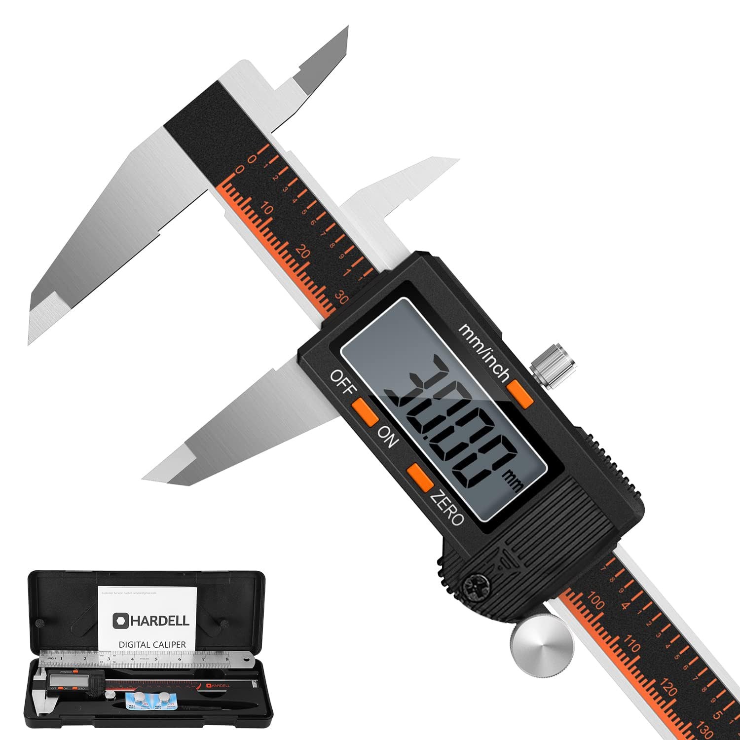 HARDELL Digital Caliper, 6 Inch Stainless Steel Caliper Measuring Tool with Larg