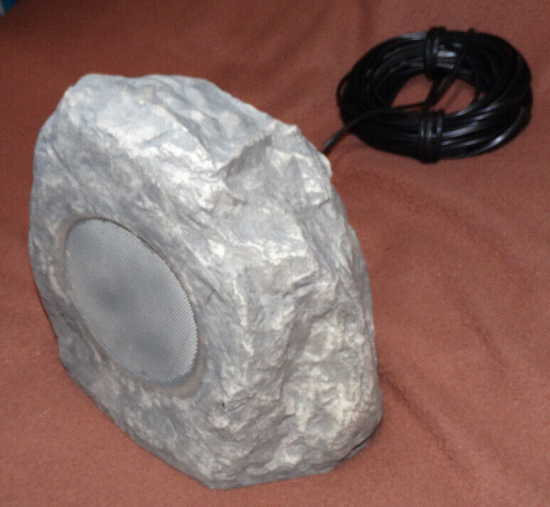 Outdoor 6 1/2" 2-way Grey natural ROCK Garden landscape Speaker w/50' foot cable