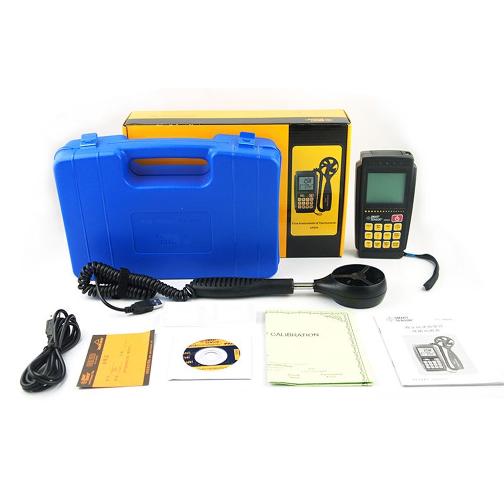 Digital Anemometer Air Flow Meter Temperature Tester Wind Speed Anemometer Meter