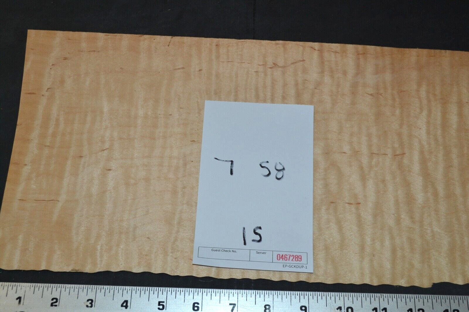 Flame Maple Raw Wood Veneer Sheet 7 x 58 inches 1/42nd M4672-89