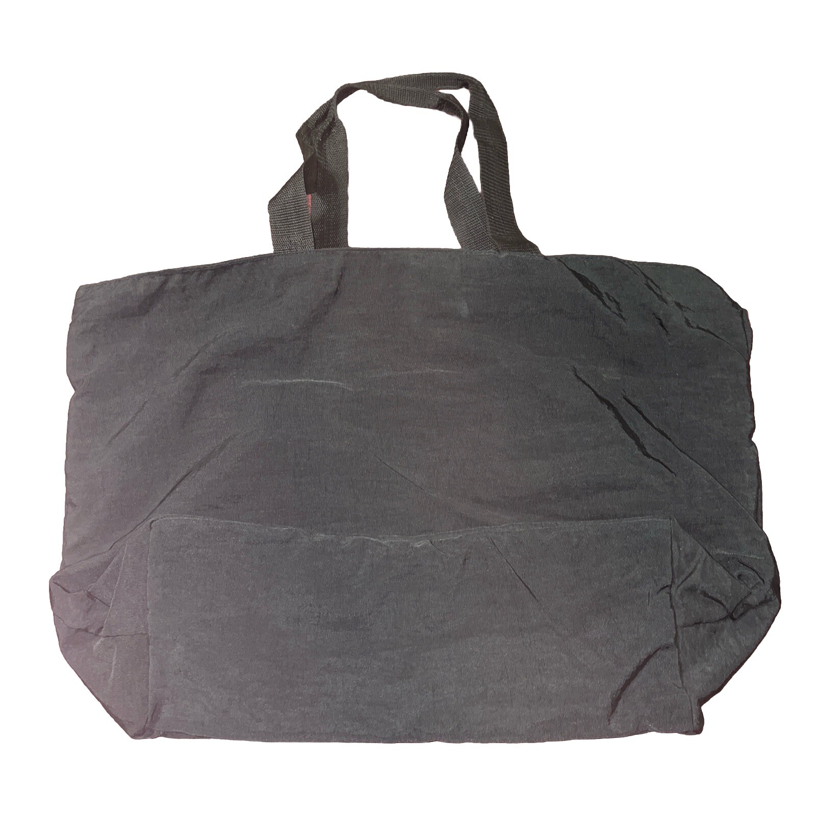 Walt Disney World Black Nylon Tote Bag Large w/ Embroidered Lettering 20" X 13"