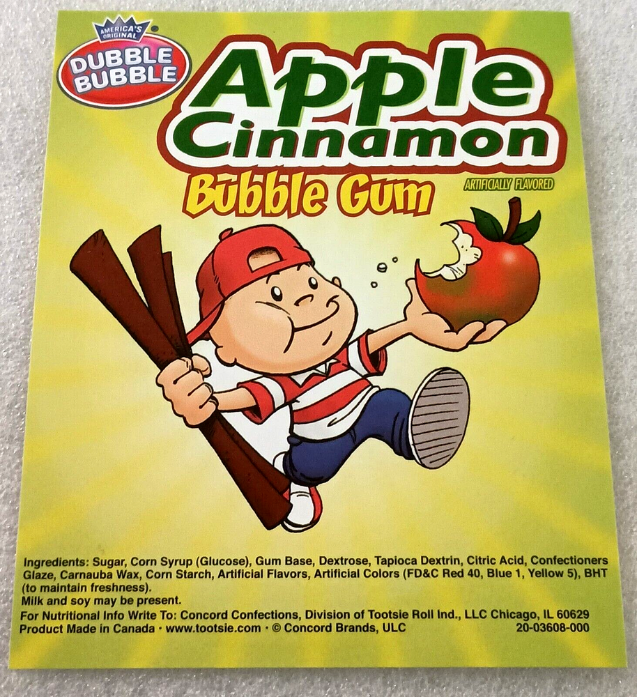 Dubble Bubble Apple Cinnamon Candy Machine Vending Display Card 2000s NOS NEW
