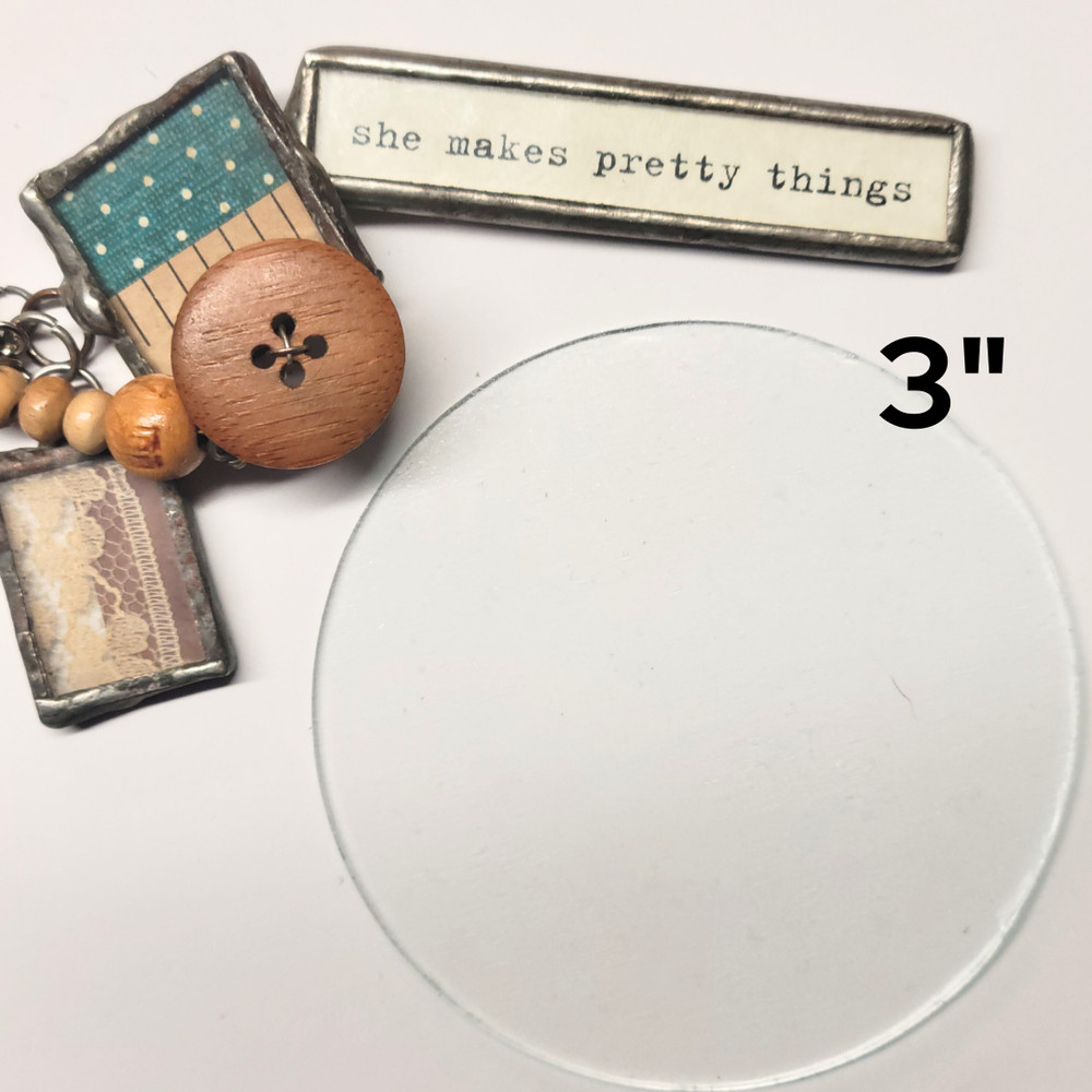3" Round Flat Glass Circles (3 inch) | 16 Pack