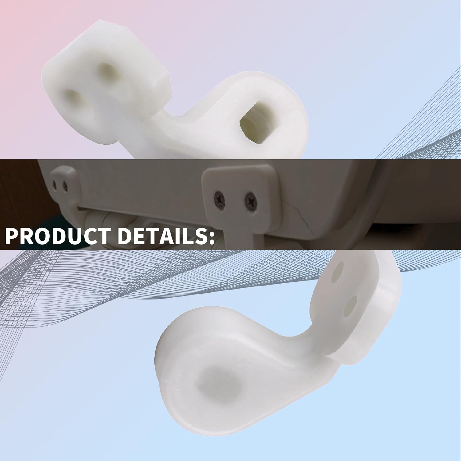 White Slow Close Hinge Bracket Replacement For Bemis Nextstep Toilet Seat(1Pc)