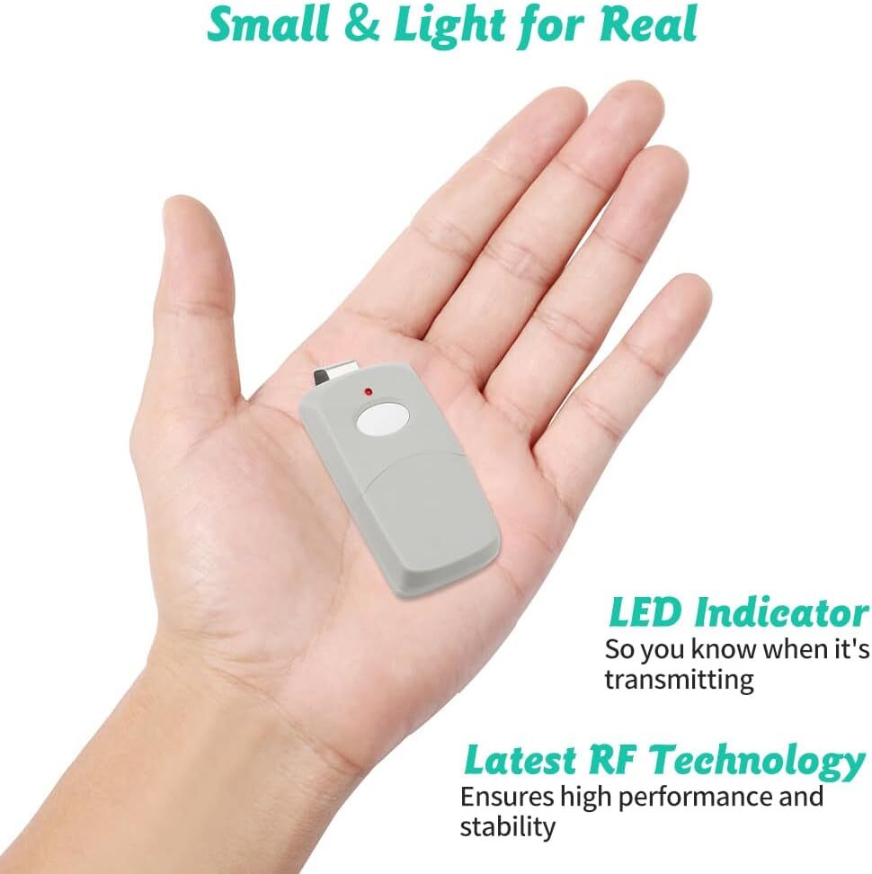 2x Garage Door Opener 1-Button Remote Grey for Linear Multi-Code 3089 308911