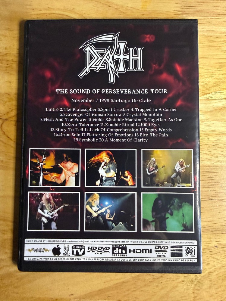 Death - Spritual Symbolic Perseverance - Live DVD Bulk LOT of 6 Chuck Schuldiner