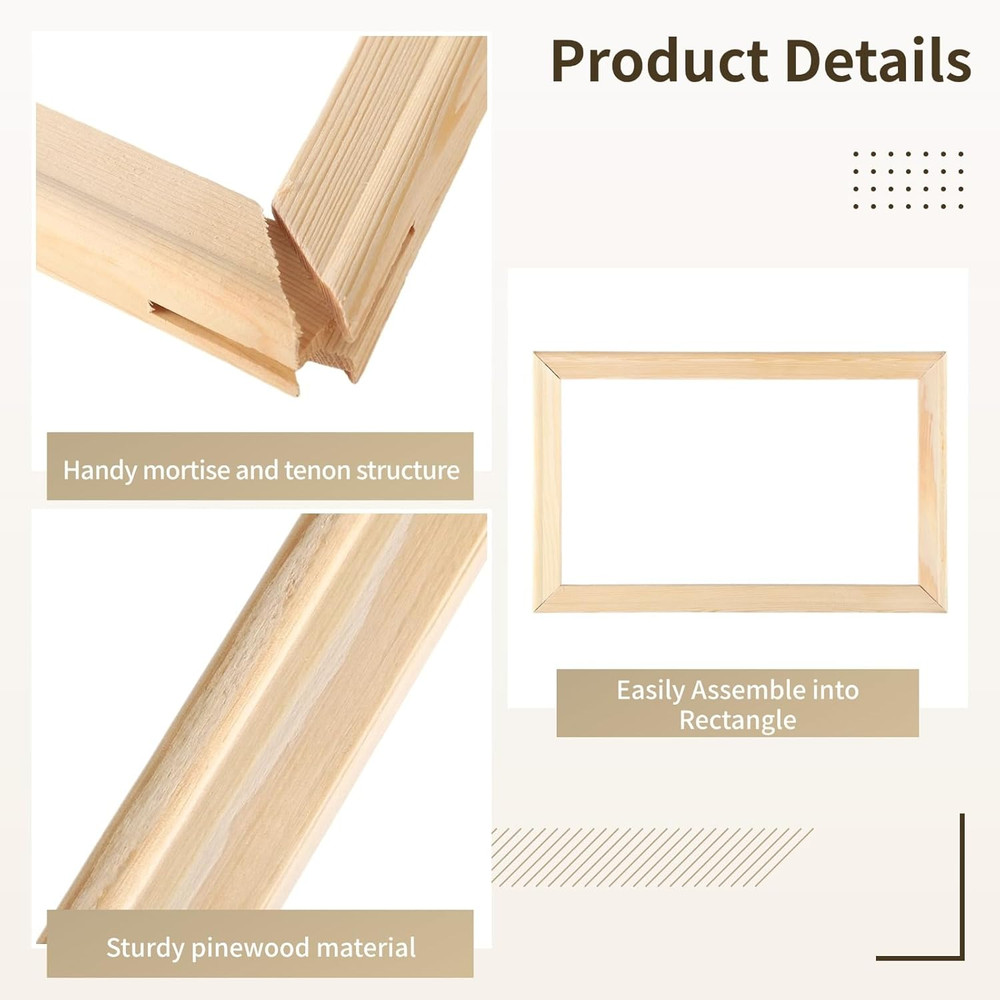 Needlepoint Stretcher Bar Set, 6 Sizes, Rectangle Canvas Stretcher Bars, Needlew