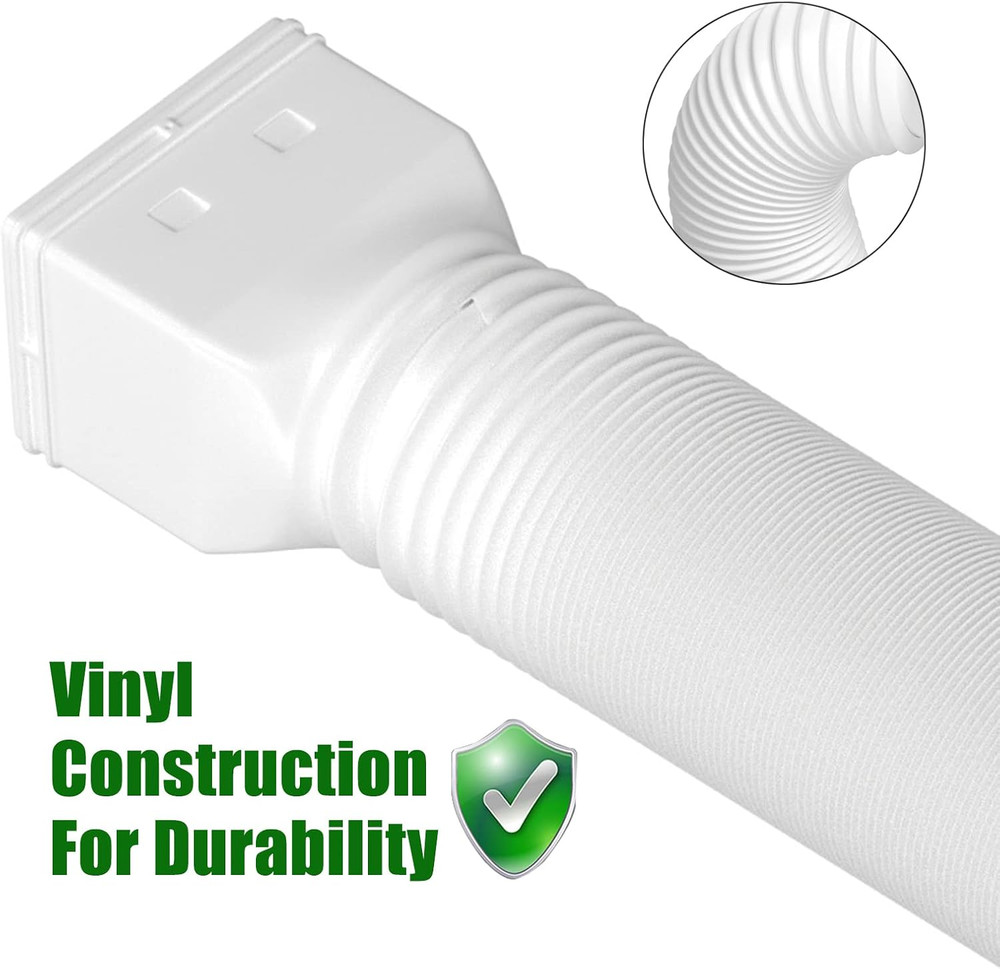 2 Pack Rain Gutter Downspout Extensions Flexible,Drain Downspout Extender Connec