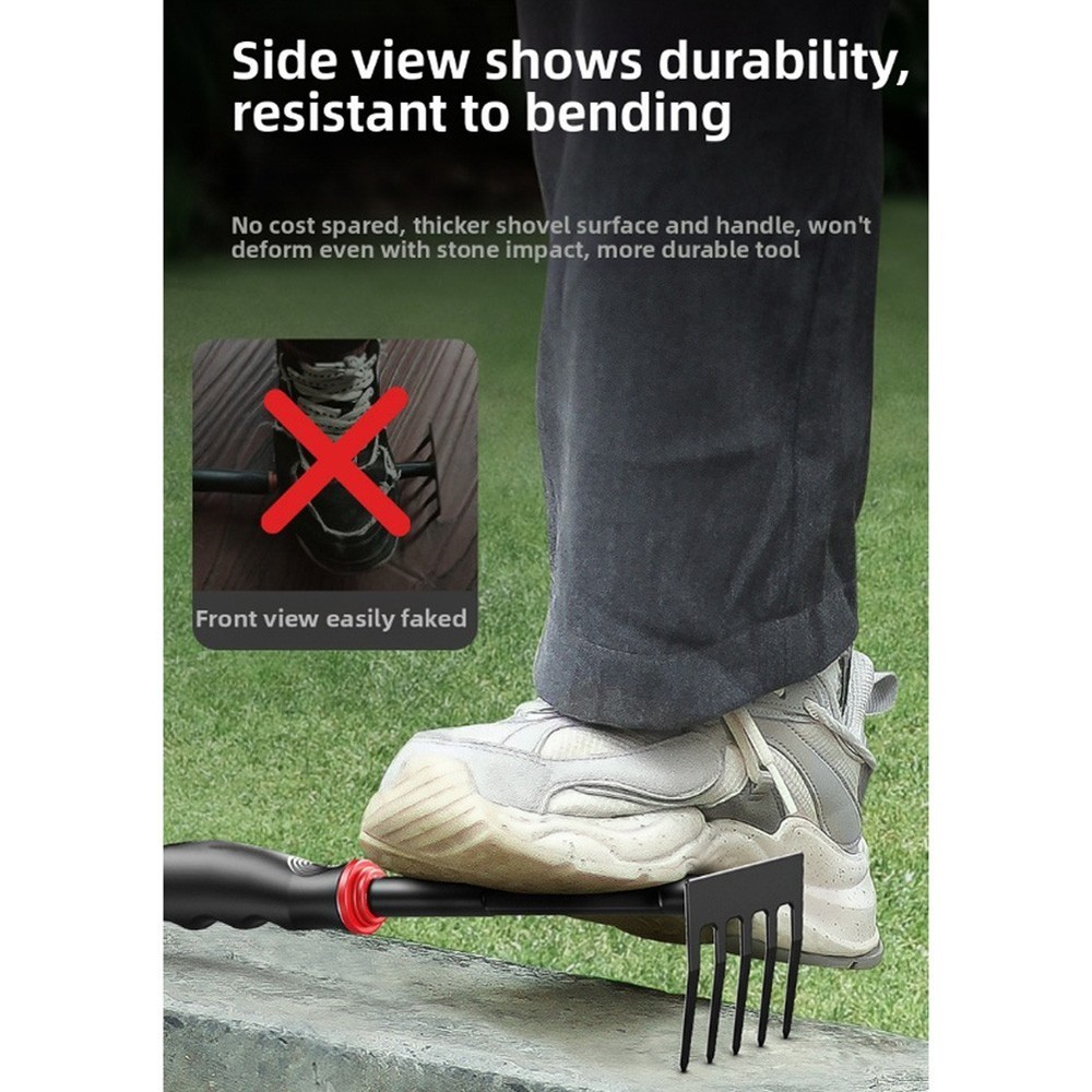 Lightweight Dual Purpose Rake and Hoe Tool for Small Vegetable Gardens
