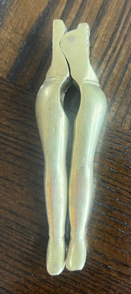 Vintage Brass Nutcracker Ladies Legs Risque Funny Solid Brass Barware Party