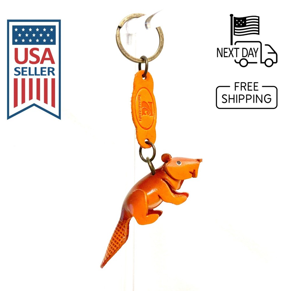 Beaver Handmade Leather Keyring