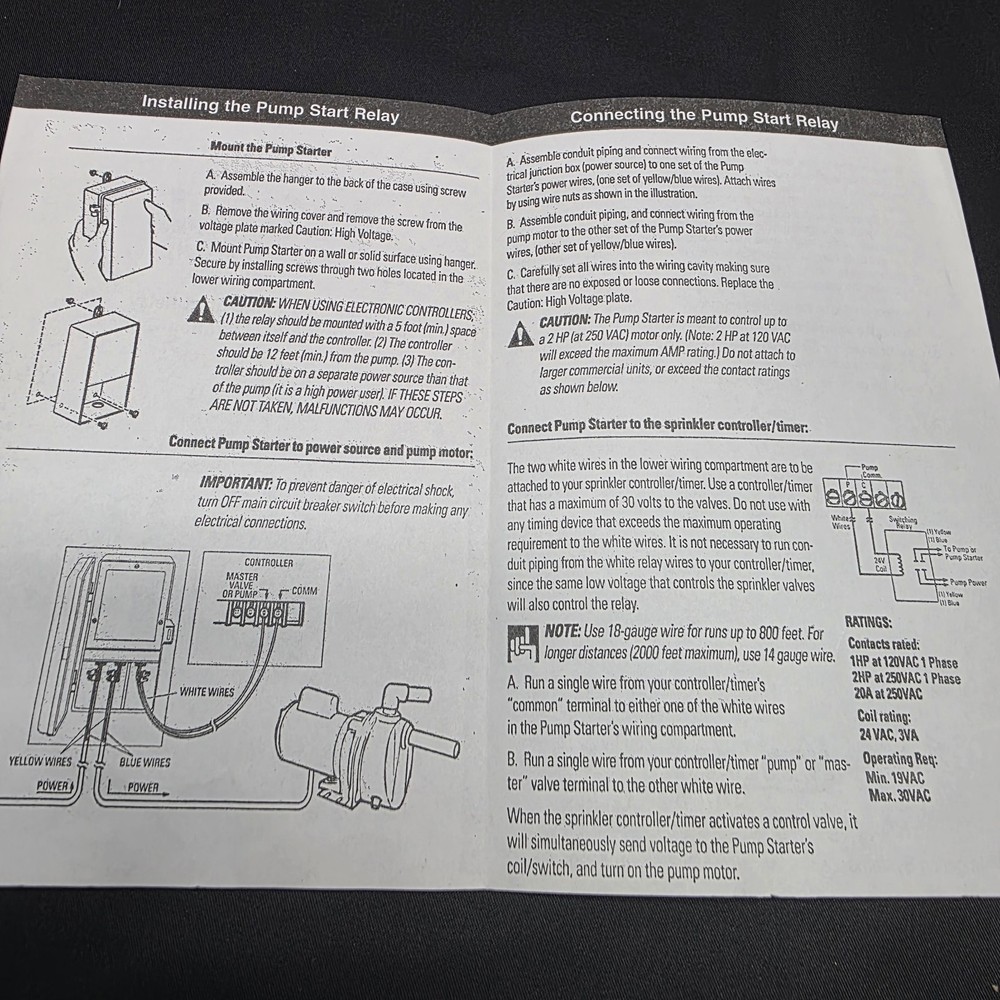 Irritrol SR-1 Pump Start Relay