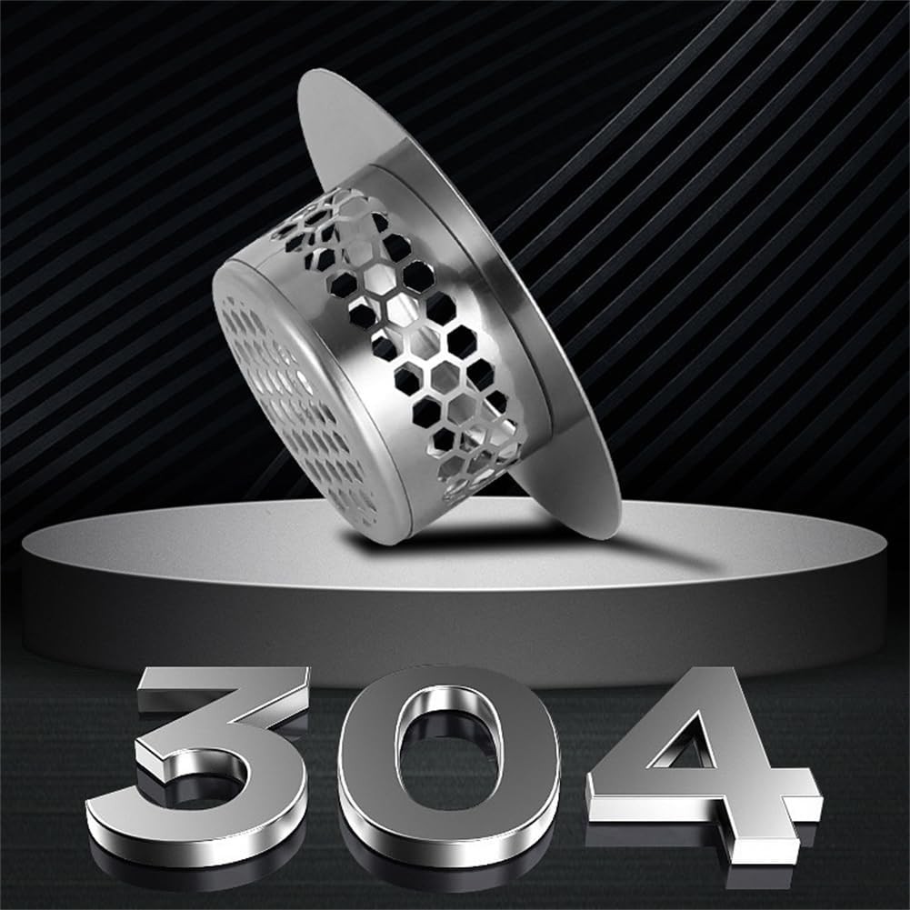 2PCS Stainless Steel Bathroom Sink Hair Catcher Filter