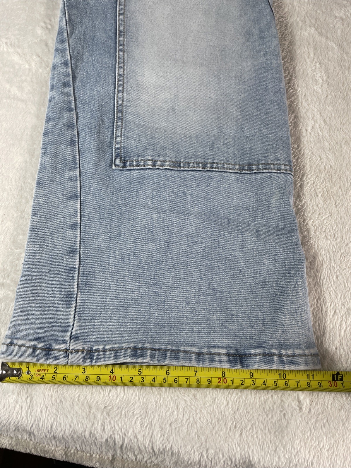 -NWT-Flamingals Wide Leg Jeans Drawstring Mid Waist Baggy Belted Size Large