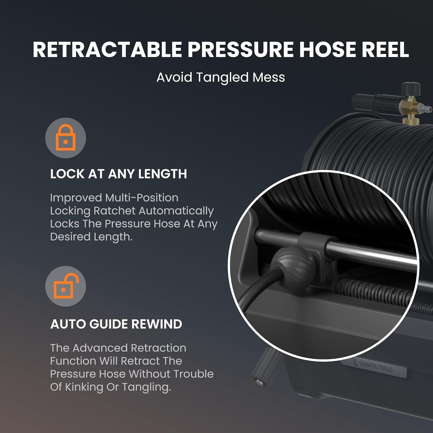 Giraffe Tools Electric Pressure Washer Power Washer with 100FT Hose Max 2400 PSI