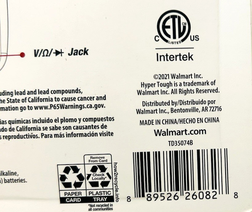 Hyper Tough Digital Clamp Meter Electrical Wire Current Tester with LCD Screen