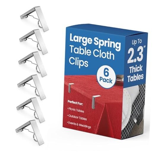 6 Pcs Picnic Tablecloth Clips for Outdoor Tables 6 Pack Spring Tablecloth Clips