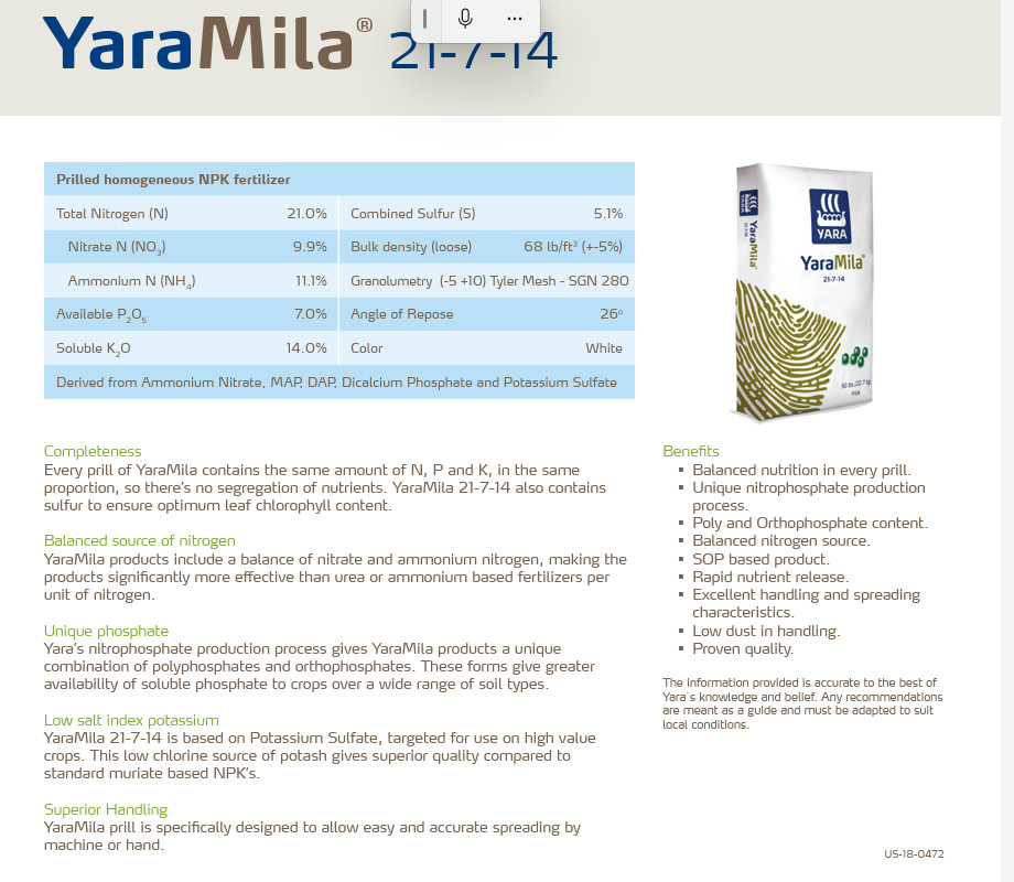 YARA Turf Royale Fertilizer 21-7-14 ALL SEASON LAWN Pro Fertilizer Prilled FAST