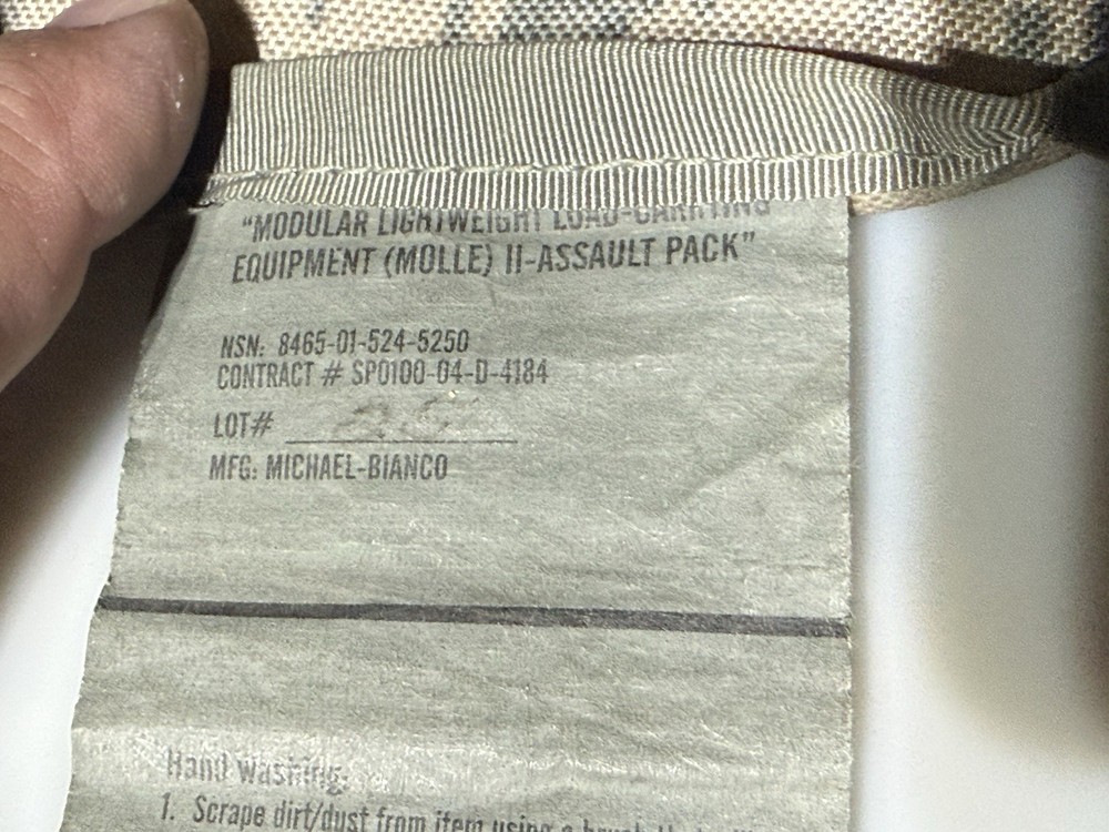 US MILITARY ASSAULT PACK MOLLE II ACU BACKPACK USED