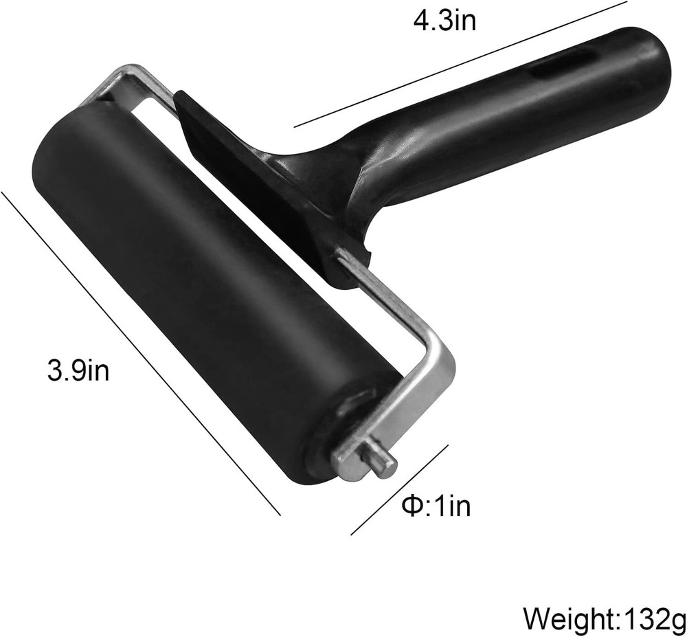 4-Inch Rubber Roller for Flooring Installation and Printmaking - Light & Durable
