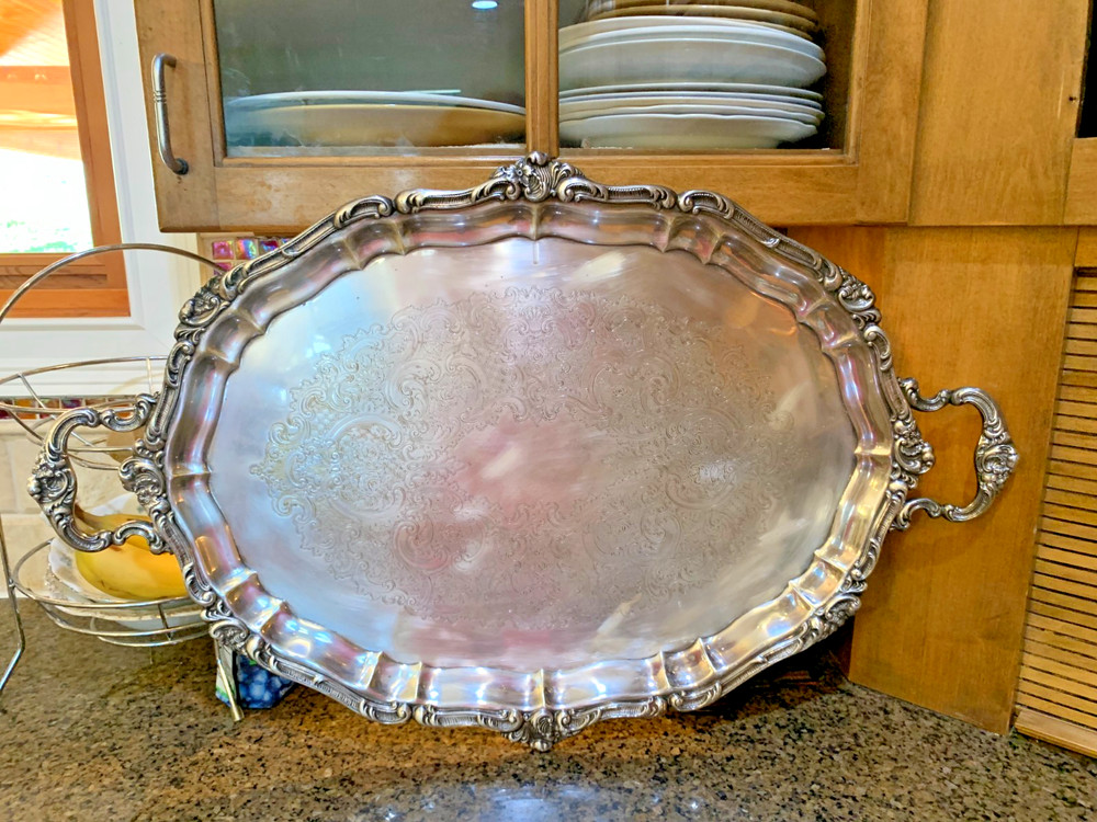 Gorham LARGE 26" Silver Plate Tray Model 1607 Rosewood Pattern