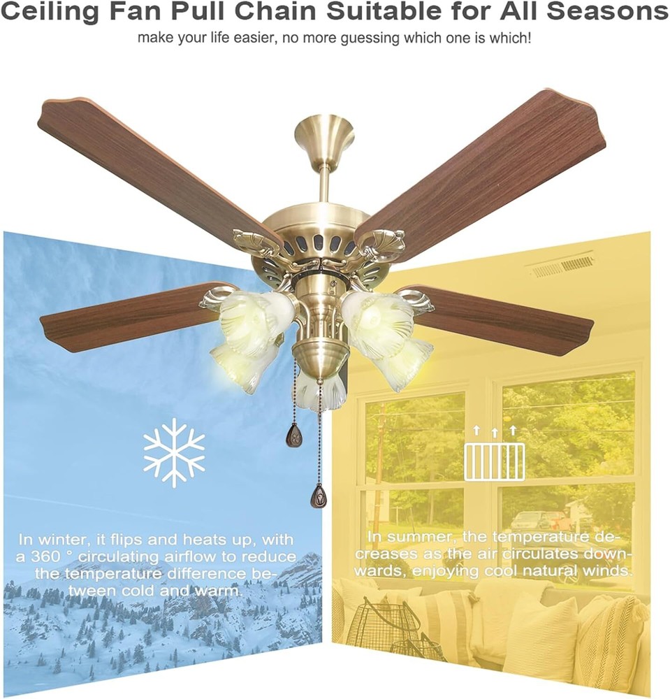 4 Pack Bronzed Ceiling Fan Pull Chain Extension, 12 Inches Classic Drop Shape...