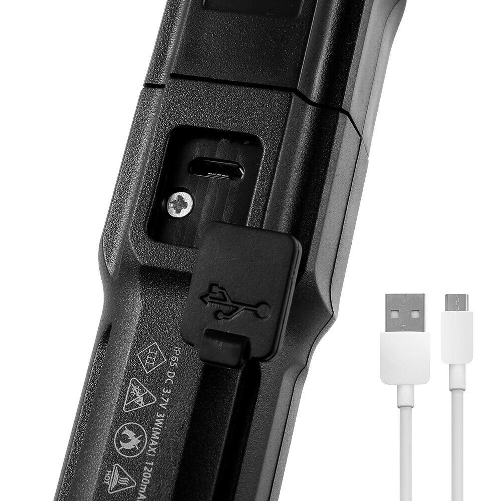 2x Portable LED Flashlight Super Bright Zoomable USB Rechargeable Tactical Torch