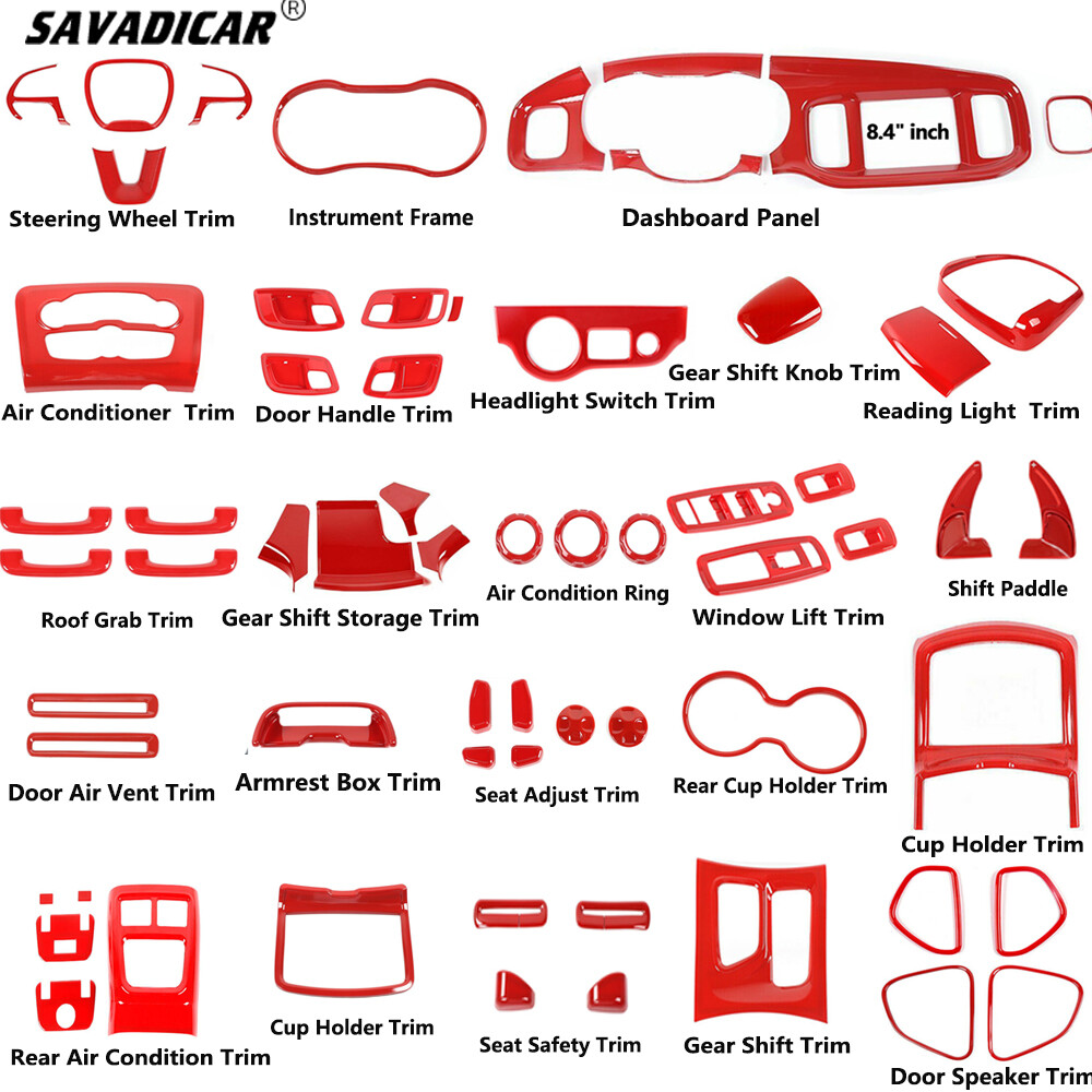 Red Inner Steering Wheel Dash Decor Cover Trim for Dodge Charger 15+ Accessories