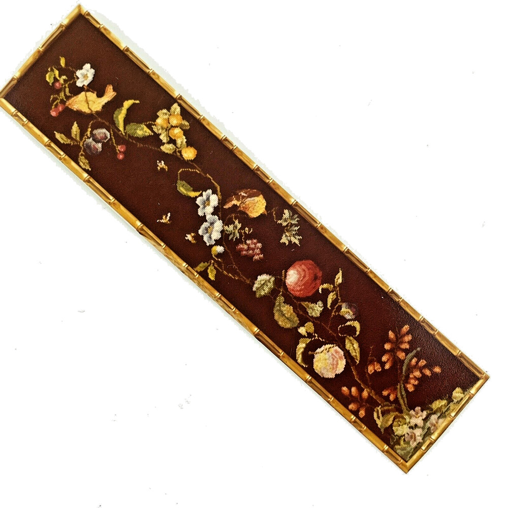 Eunice Beam Caprice Needlework Gros Point Panel Vine with Fruit and Birds