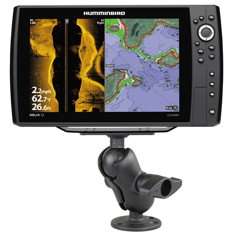 RAM Mount 2.25" Ball 3.68" Base Humminbird HELIX 9/10/12 -RAM-D-202-25-C-202U