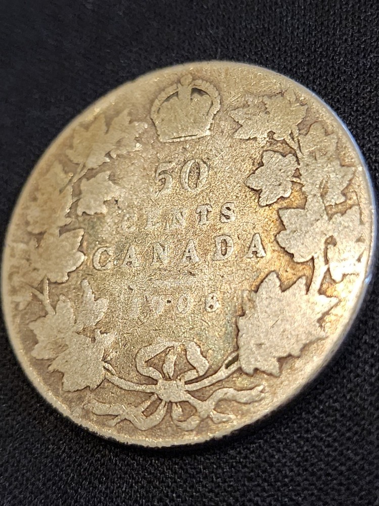 1908 Canada 50 Cents Silver Coin