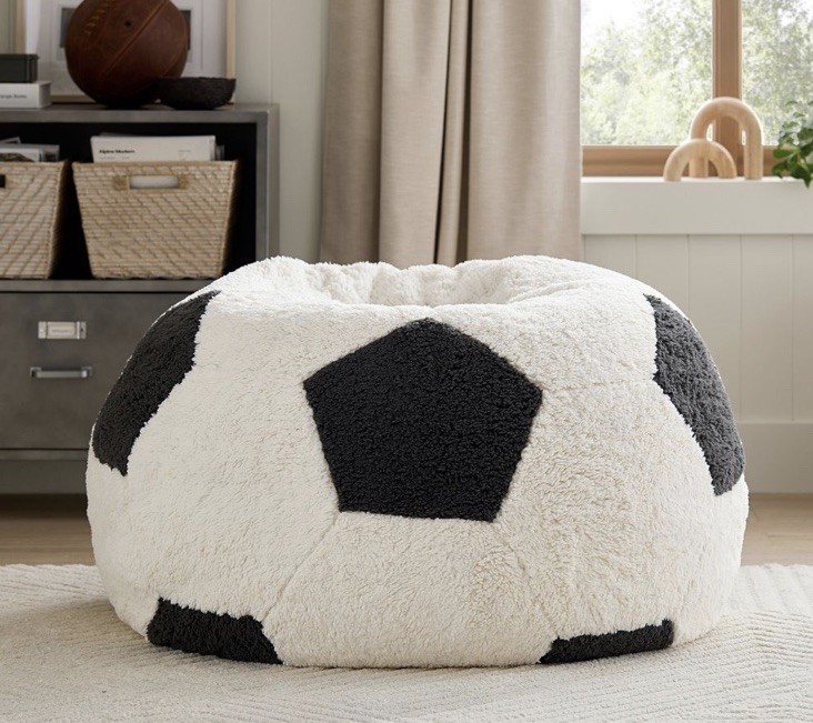 Pottery Barn Soccer Ball Bean Bag Chair Slipcover Only Large NWT