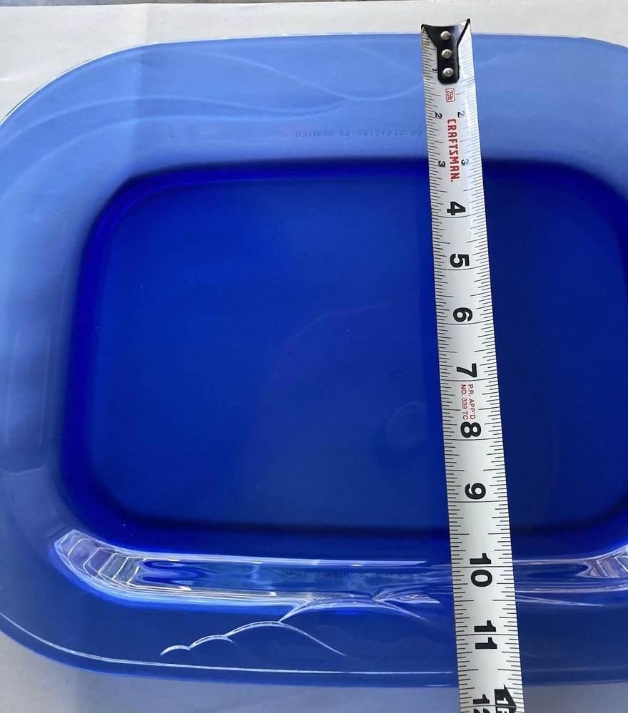 Cobalt Blue Pyrex Corningware H-15 Rectangle Casserole Swirl- Simple Elegance