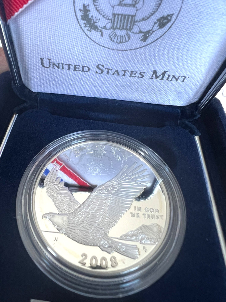 US MINT- 2008 P Bald Eagle Commemorative Silver Proof $1 Dollar Coin - OGP & COA