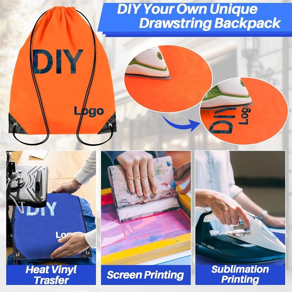 6PCS Drawstring Backpack - Drawstring Gym Bag Waterproof Bags Bulk String Backpa