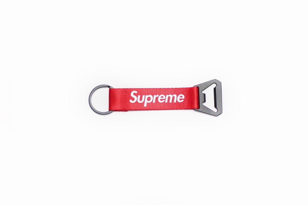 Supreme Red Webbing Bottle Opener Keychain FW21