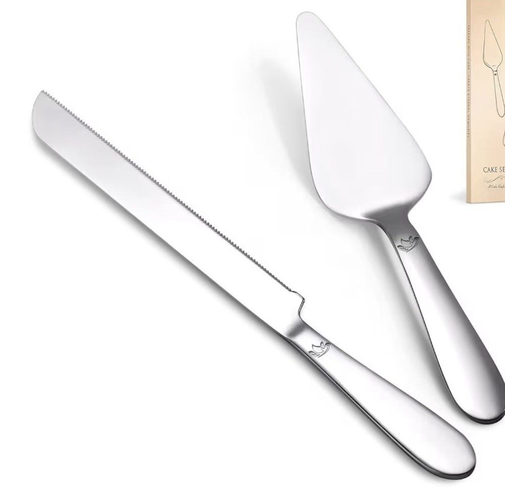 Cake Cutting Set for Wedding - Extended Cake Knife and Server Set