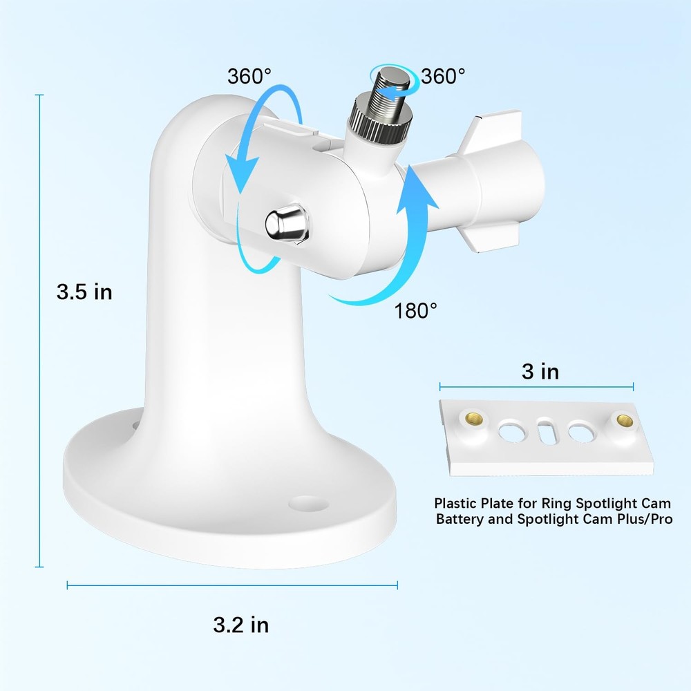 2Pack Wall Mount for Ring Spotlight Cam Battery and 2 Pack, White
