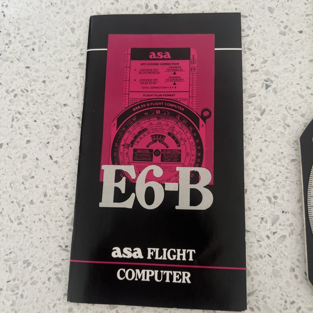 ASA E6-B LIGHT WEIGHT FLIGHT COMPUTER With Manual, Vintage 1987