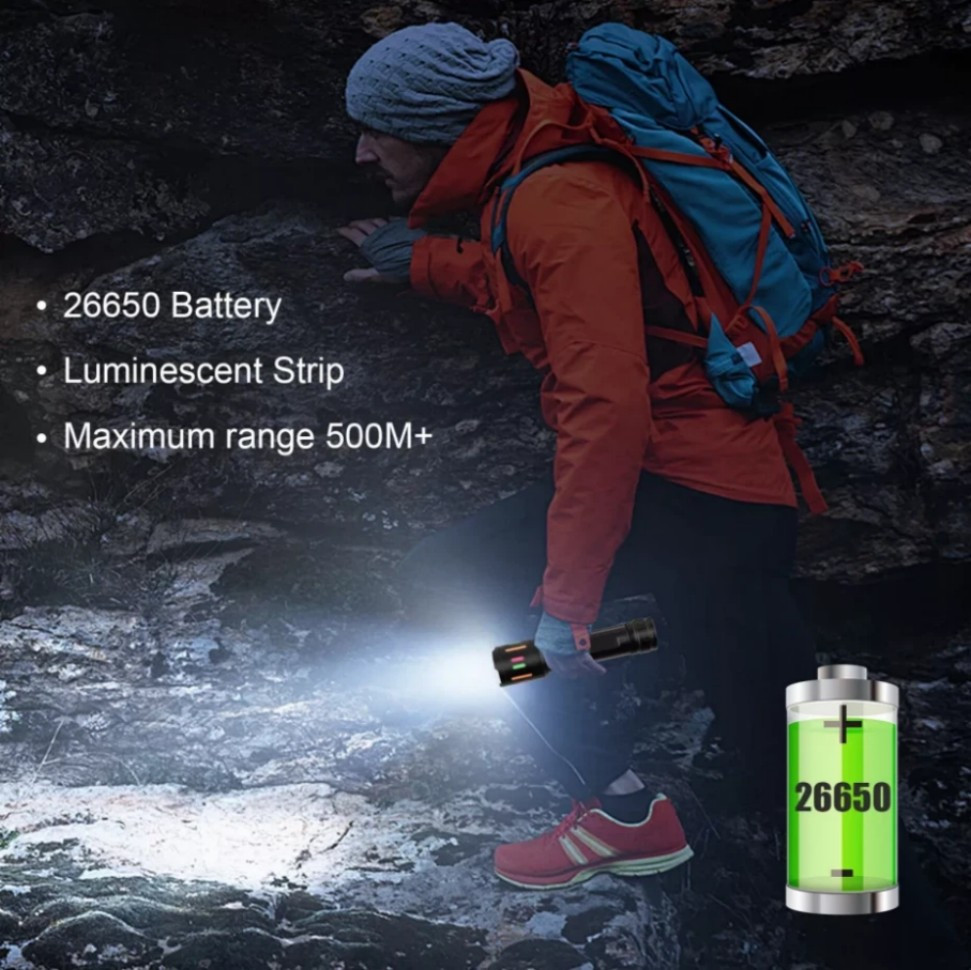 350000000 Lumen Super Bright LED Tactical Flashlight Rechargeable Work Light%#