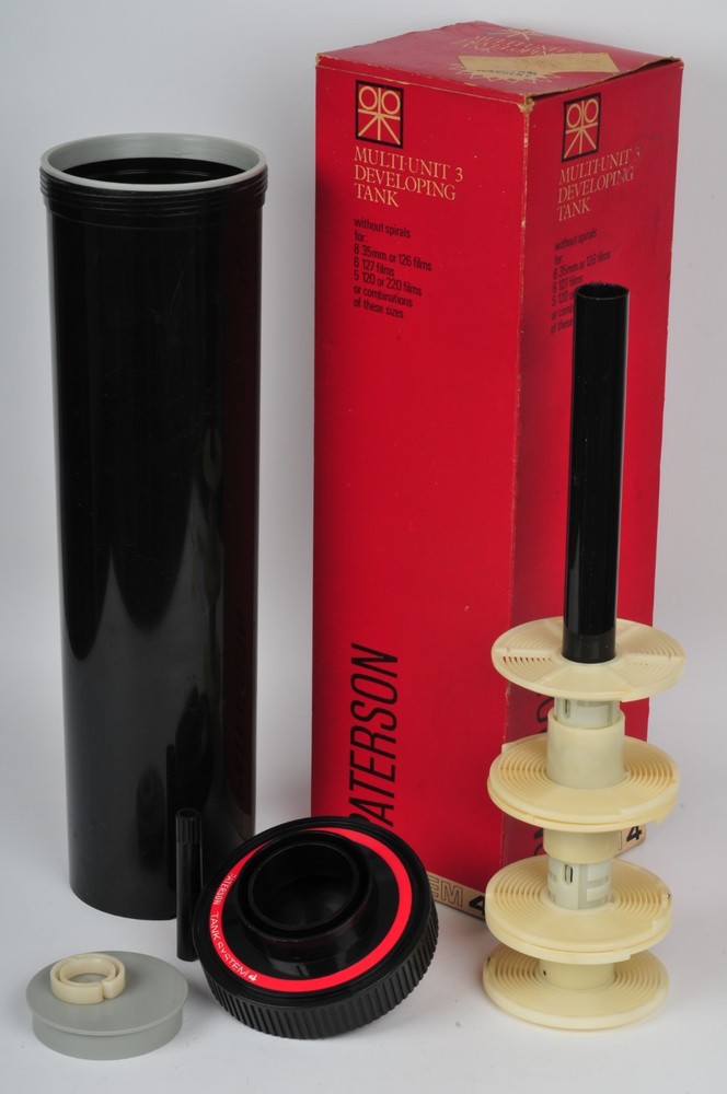 Paterson System 4 Multi Unit 3 Developing Tank with 3 Spirals for up to 8 Films