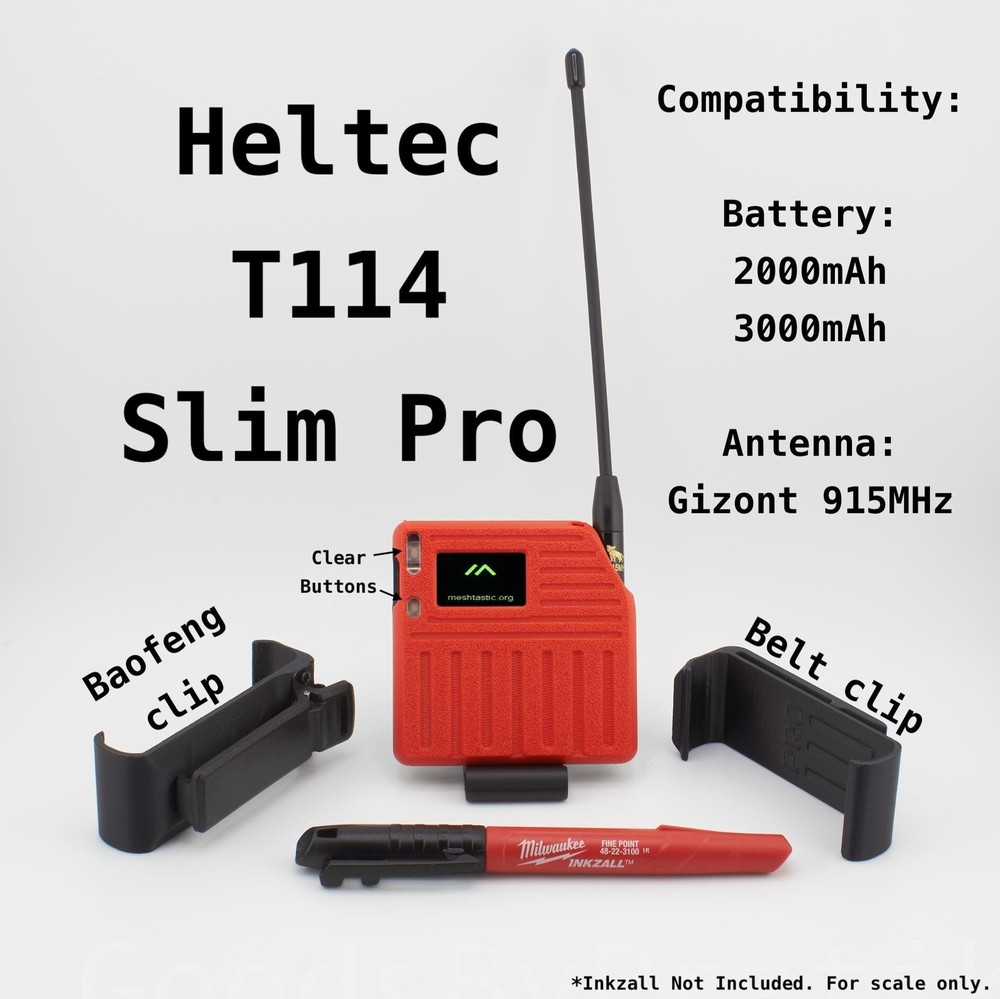 Heltec T114 SLIM PRO Case for running Meshtastic.